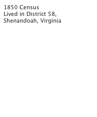1850 Census 
Lived in District 58, Shenandoah, Virginia